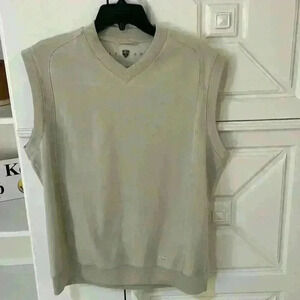 Nike Fit Dry Golf Vest Men’s Size M nice jersey knit fabric neutral beige v-neck